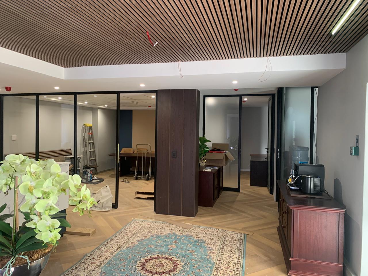 Slatted Ceiling & Timber Partitions — custom cabinetry by Modern Kitchens & Cupboards