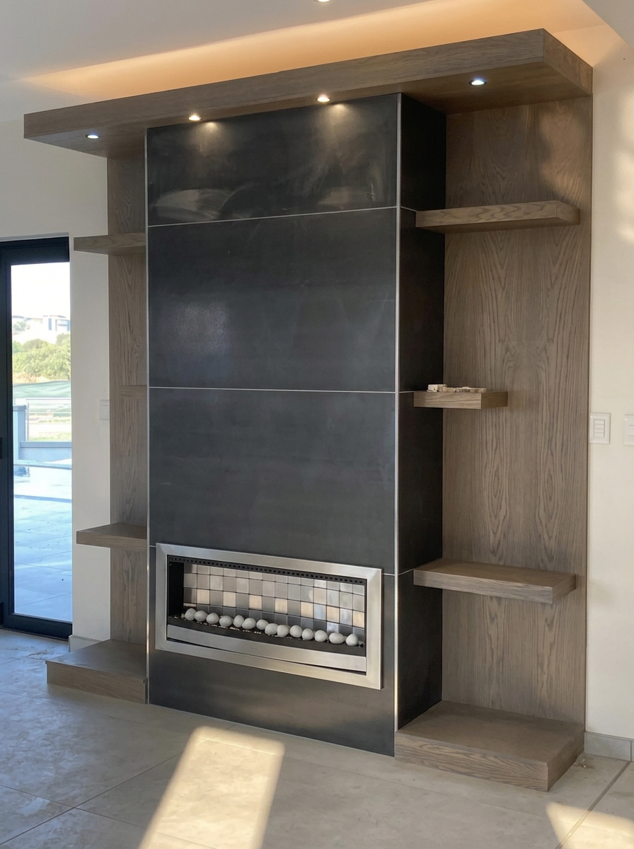 Fireplace Feature Wall — built by Modern Kitchens & Cupboards